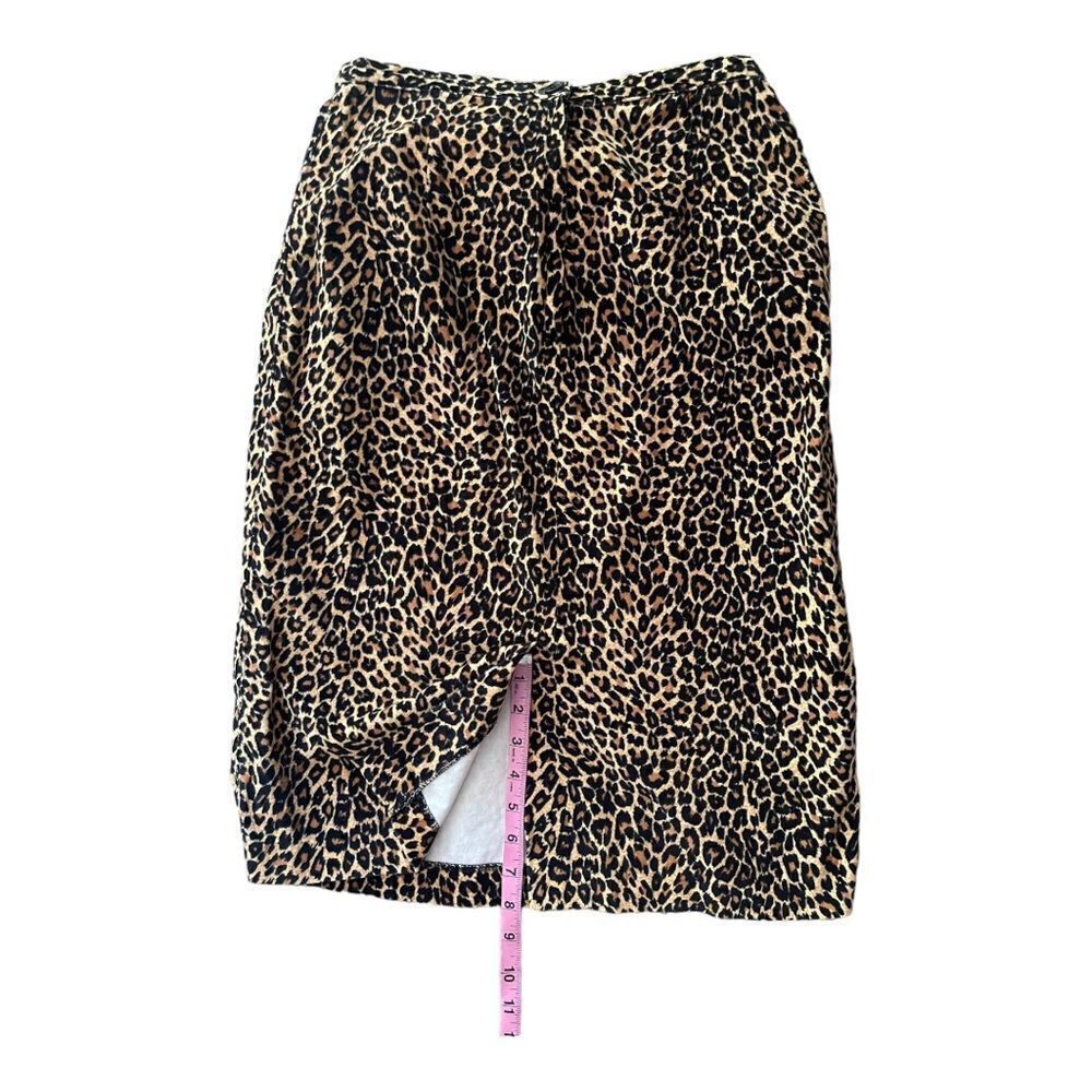 Vintage Newport Jeanology Leopard High Waist Pencil Skirt Size 8 Animal Print - Picture 7 of 7